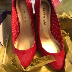 Madden Girl Getta Red Patent Pumps