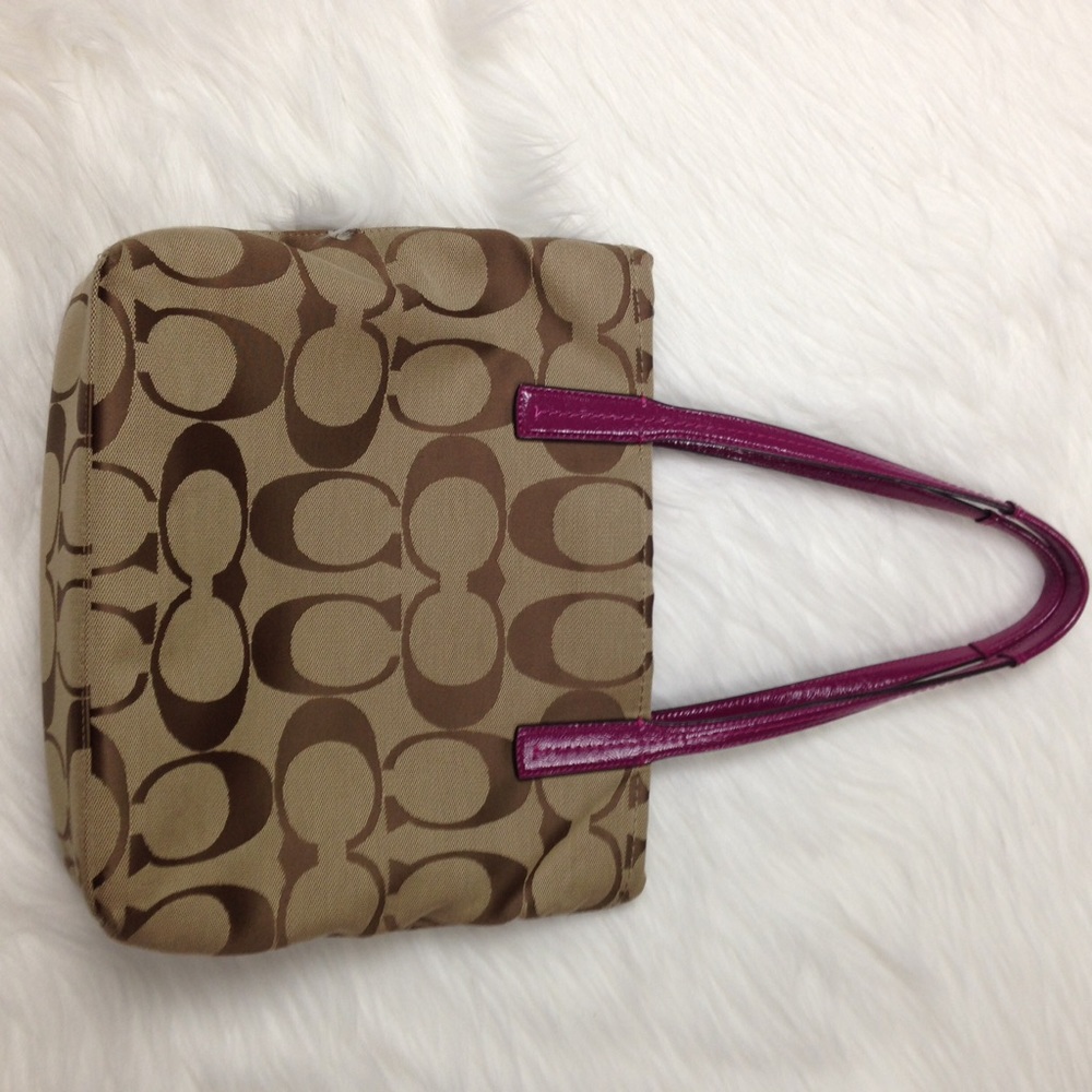 Coach S/S Tote -Passion Berry/Khaki - Picture 3 of 7