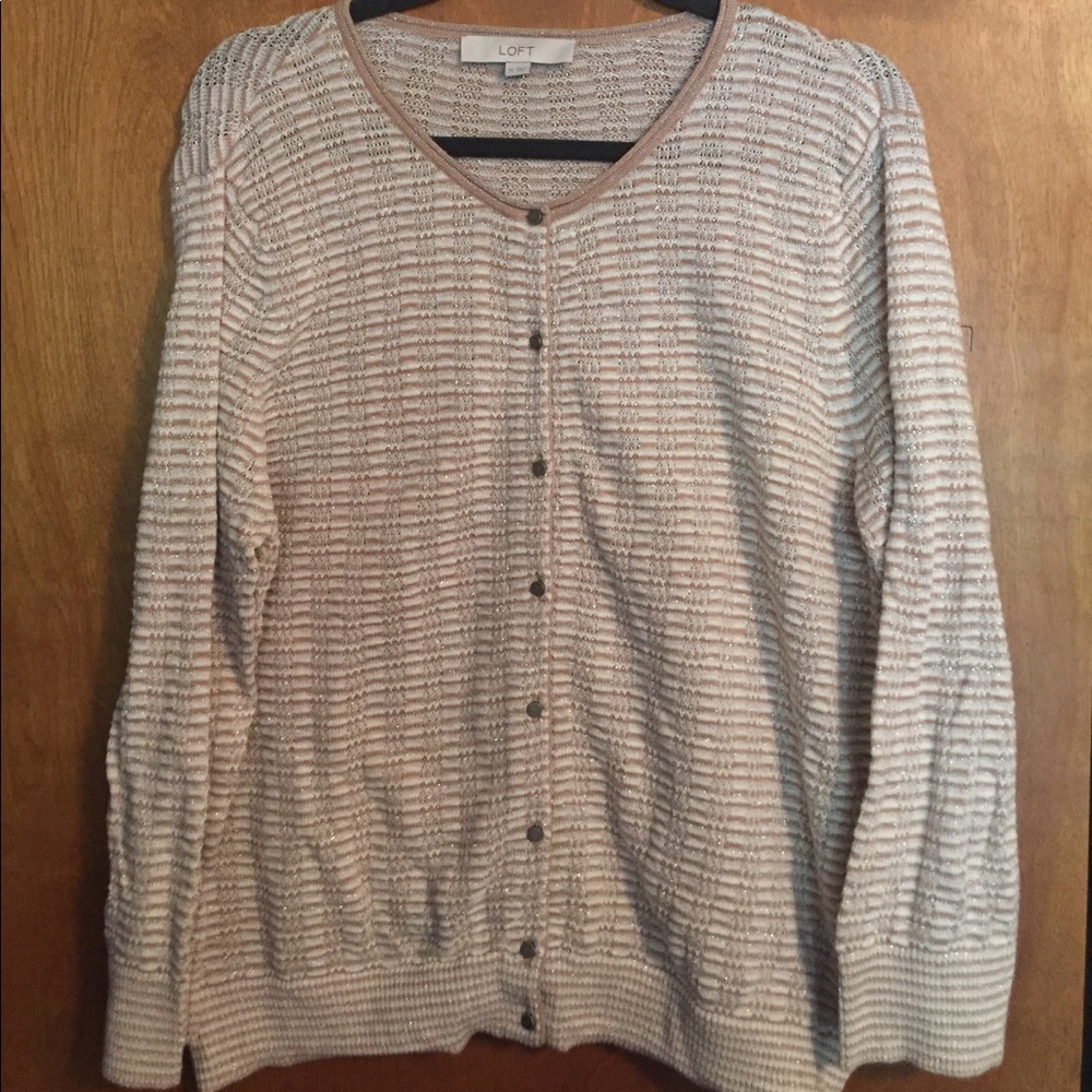 Loft gold and cream cardigan