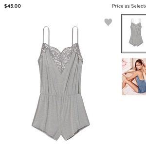 Grey romper pajamas Victoria secret