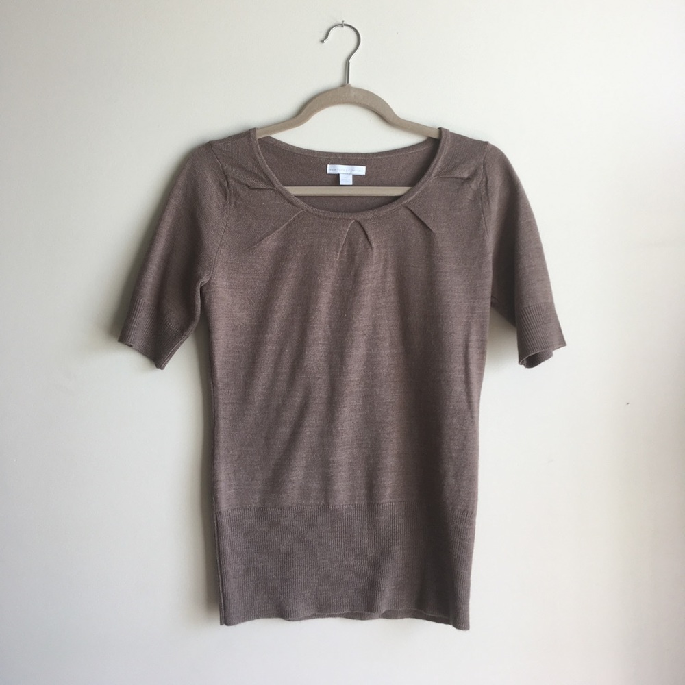 Tan Quarter Sleeve Knit Top