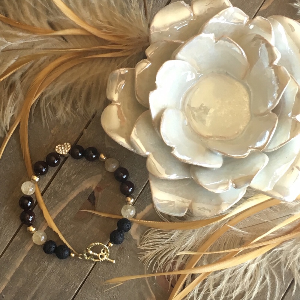 🎉HP🎉Natural Garnet and Citrine Gemstone Bracelet - Picture 1 of 3