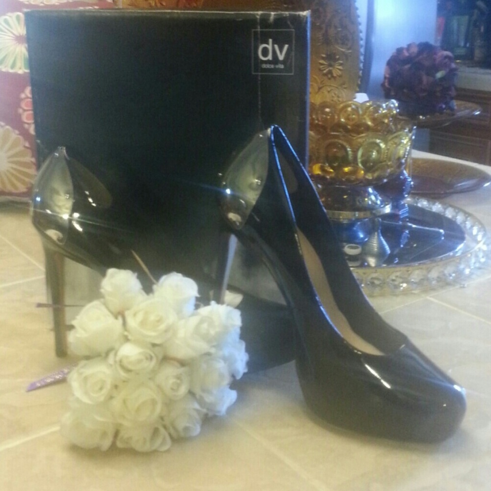 Dolce Vita Patent Silver Plated Pumps