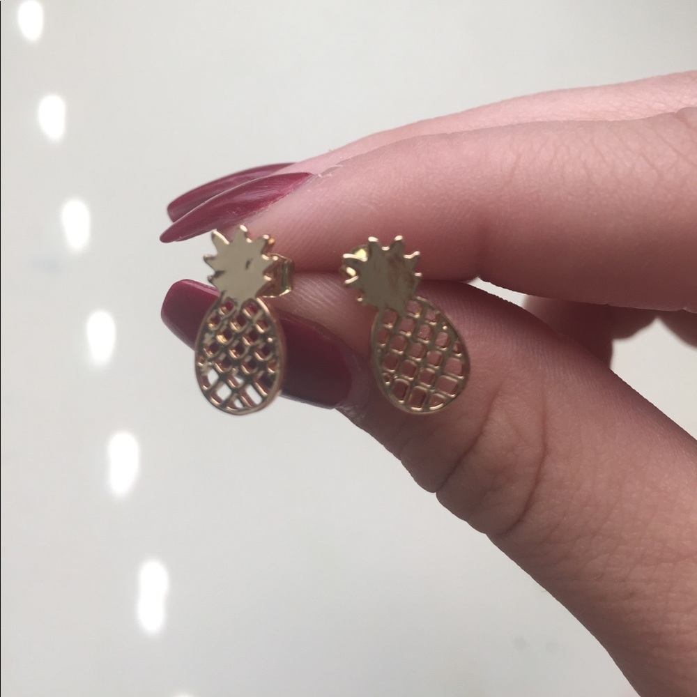 gold pineapple earrings