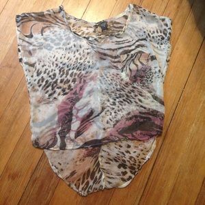 Small sheer blouse animal print