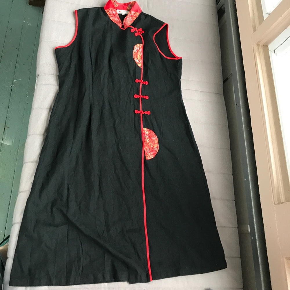 Asian style linen dress