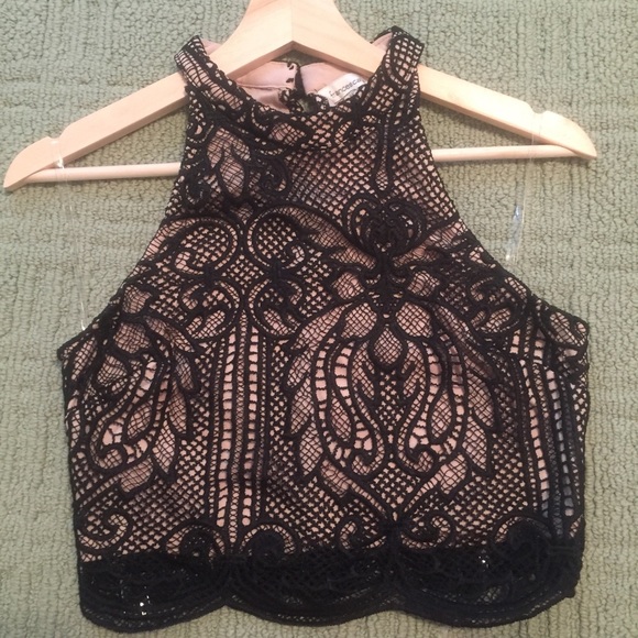 Francesca's two piece lace black and nude set - Picture 3 of 7