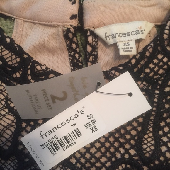 Francesca's two piece lace black and nude set - Picture 5 of 7