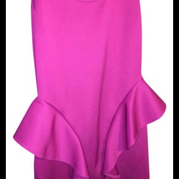 Pink Peplum Sleeveless Dress - Picture 1 of 3