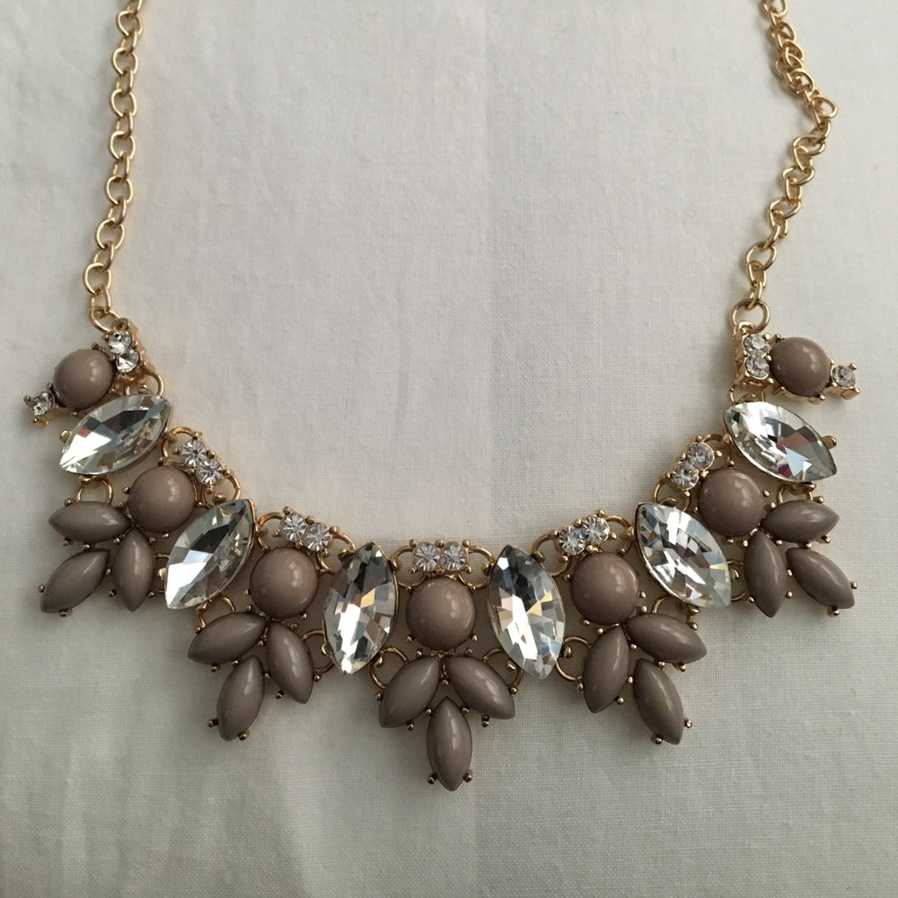 Mauve and gold statement necklace