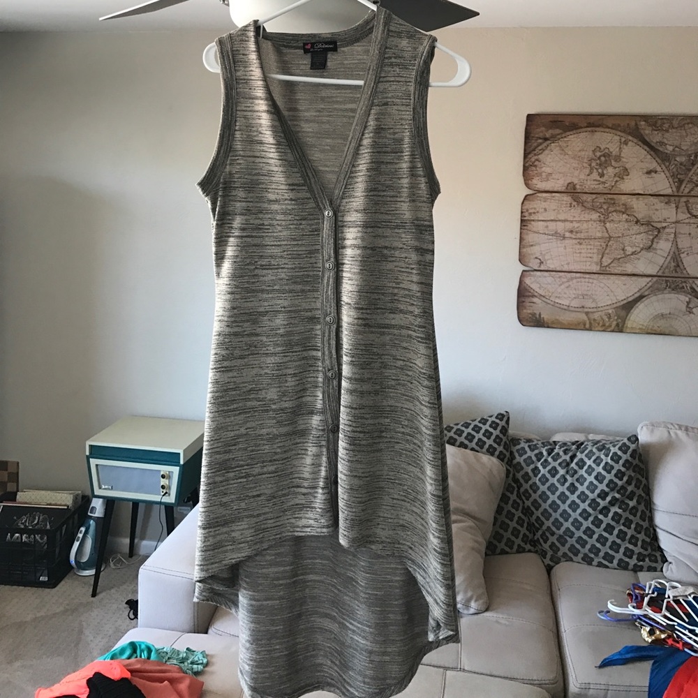 Grey high low sweater vest