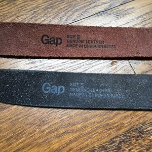 GAP Accessories - Pair of Gap leather belts, brown and black, size S GAP Accessories - Pair of Gap leather belts, brown and black, size S