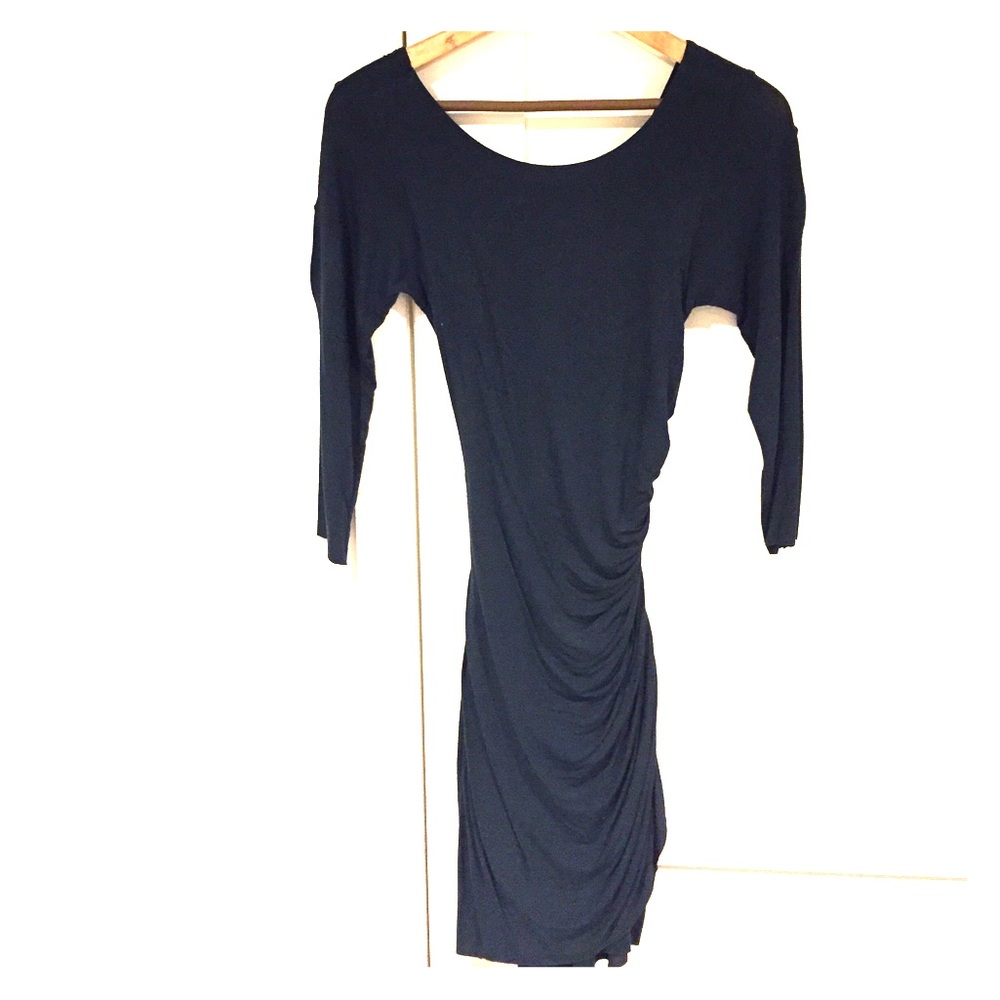 Bailey44 dark green ruched mini dress