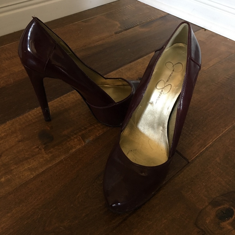 Burgundy statement heels