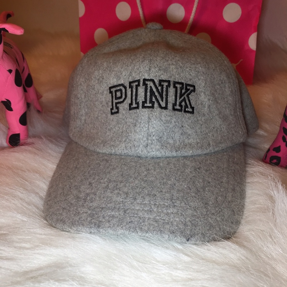 PINK VS WOMEN WOOL BASEBALL HAT LOGO
