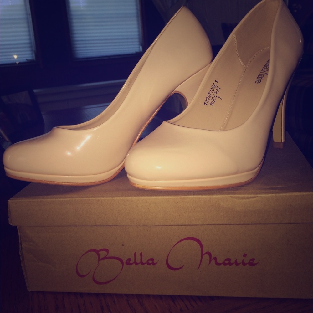 Nude Patent 3in Platform Heels