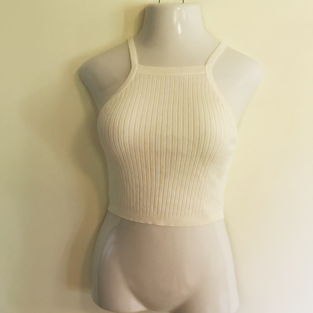 Festival Fashion - White Crop Top - Size L
