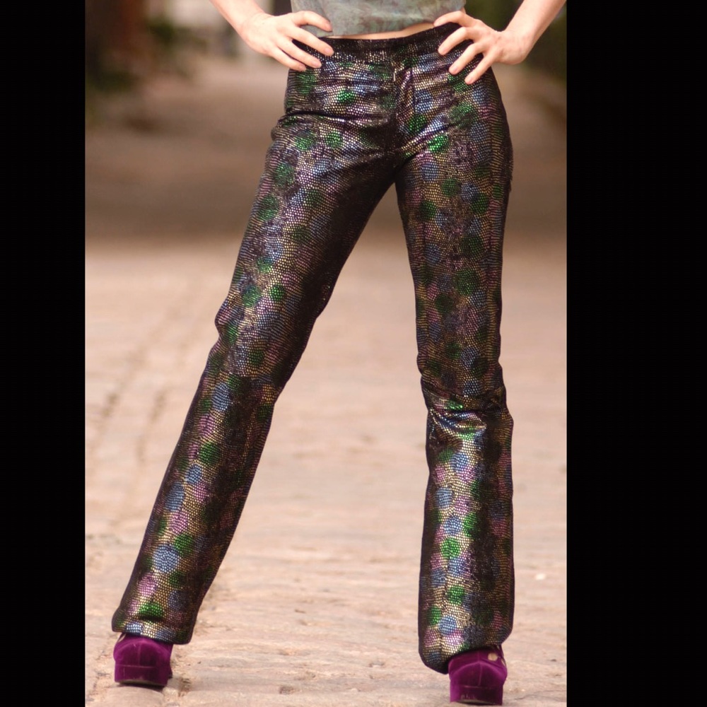 Wilson Leather Pants, rainbow snakeskin Pattern!