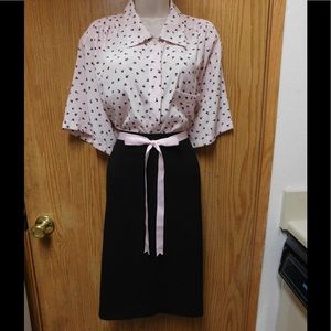 Divine Black Dressy Skirt W/Metal Zipper & Belt