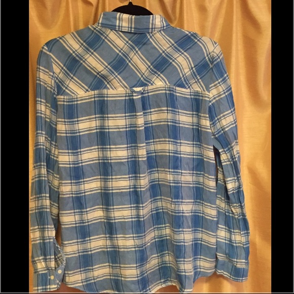 S Zara Light Blue and White Checkered Shirt - Picture 4 of 4