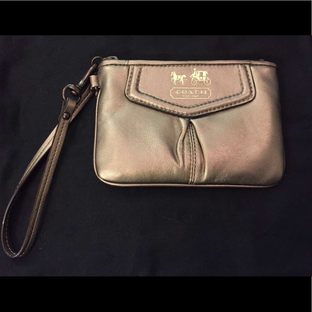 Leather Coach Wristlet