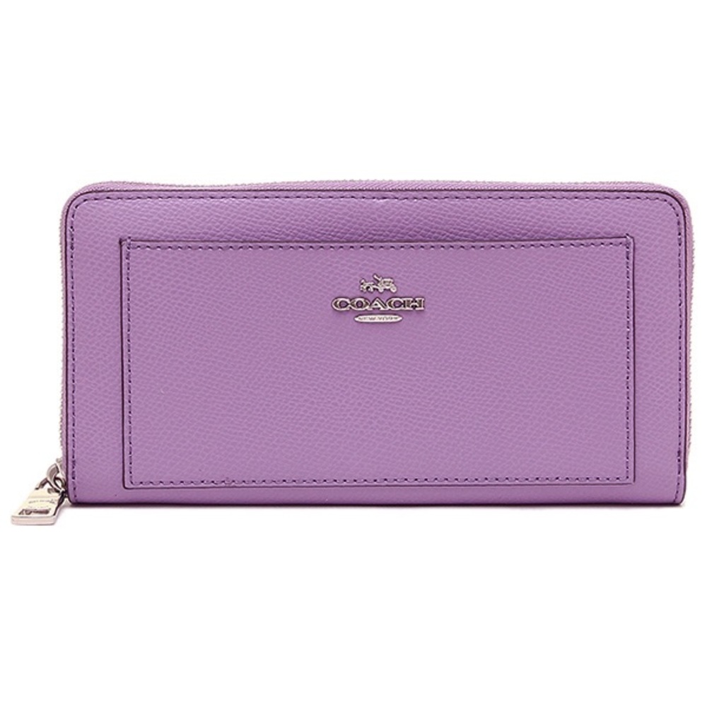 Coach Crossgrain Leather Accordion Wallet Lilac