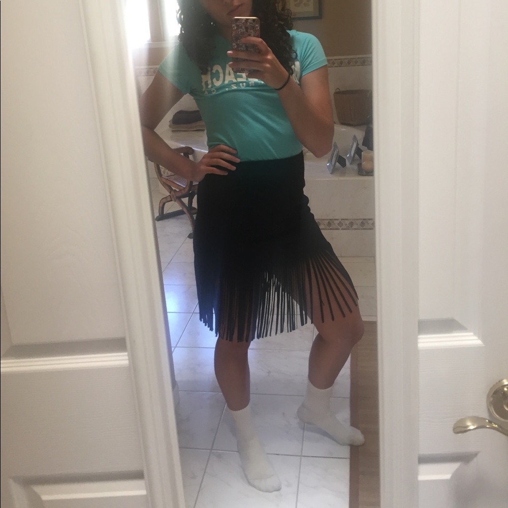 Fringe mini skirt