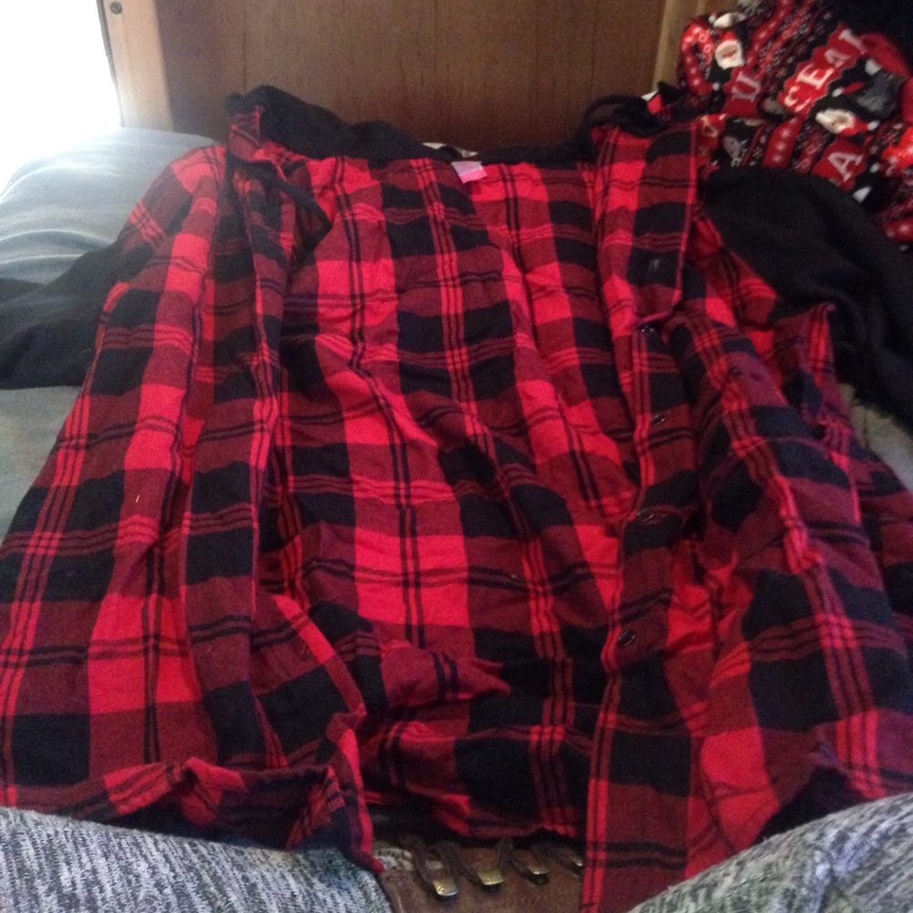 Plaid button up sweater thin