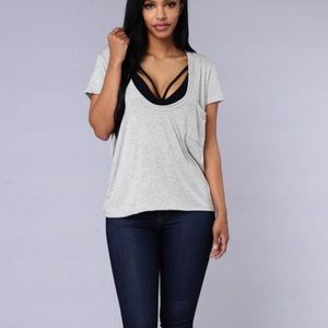 Fashion Nova scoop neck tee