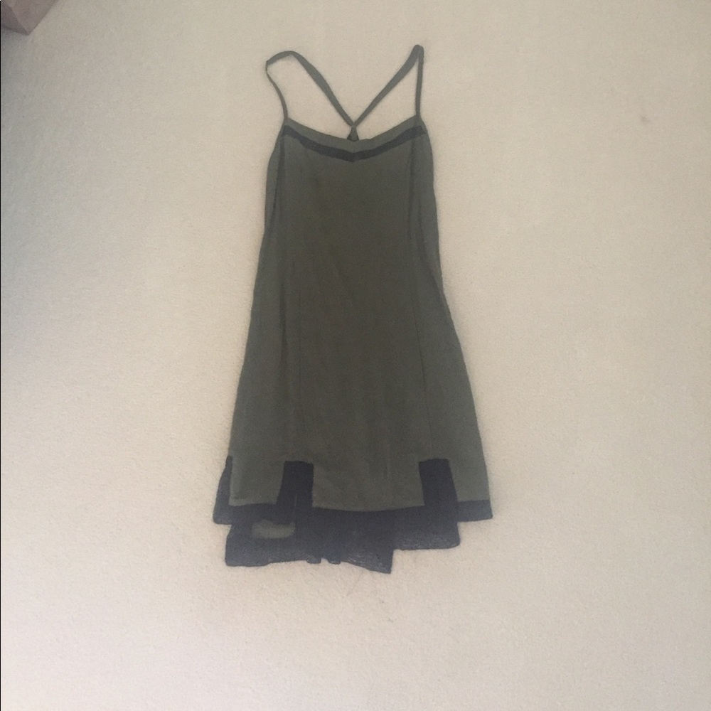 Green slip dress