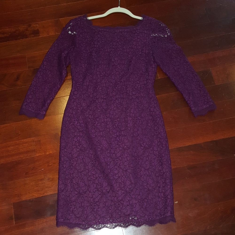 Purple lace back zip dress