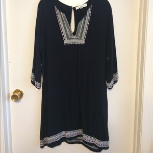 Boutique Black Dress with Embroidery