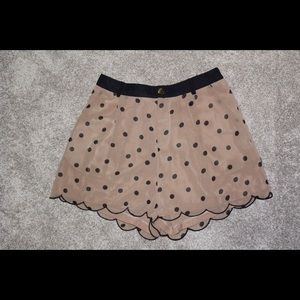 Polka dot scalloped shorts