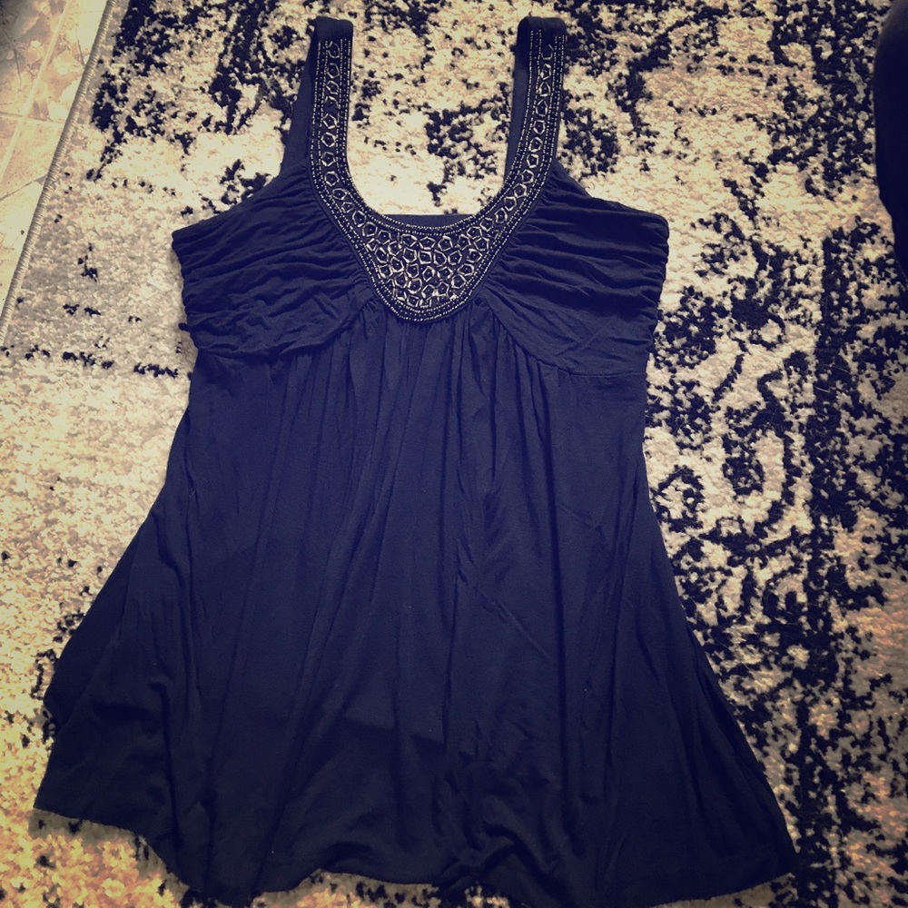 Beaded baby-doll cut blouse