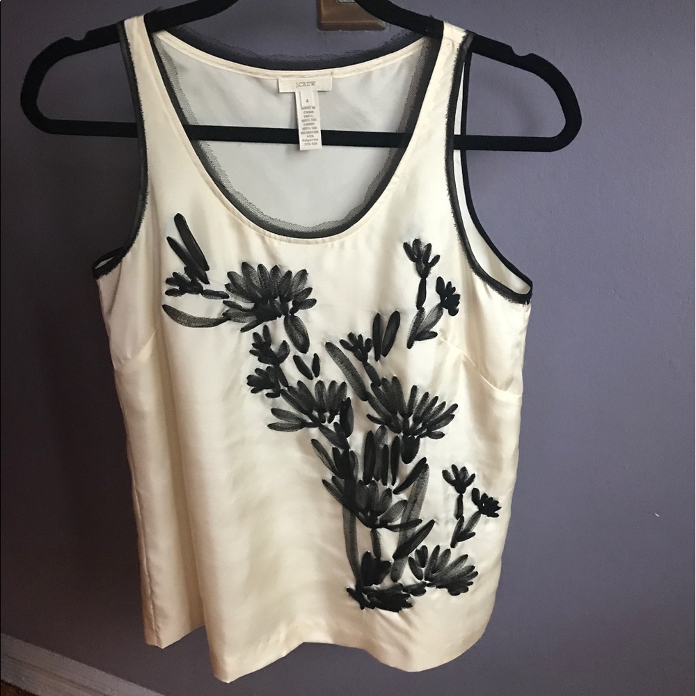 J. Crew Cream Silk Shell