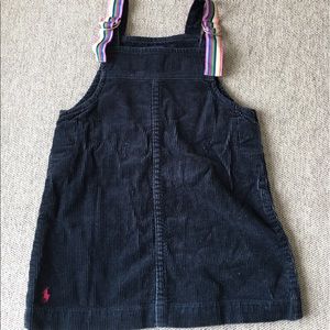 Navy blue corduroy dress multicolor straps