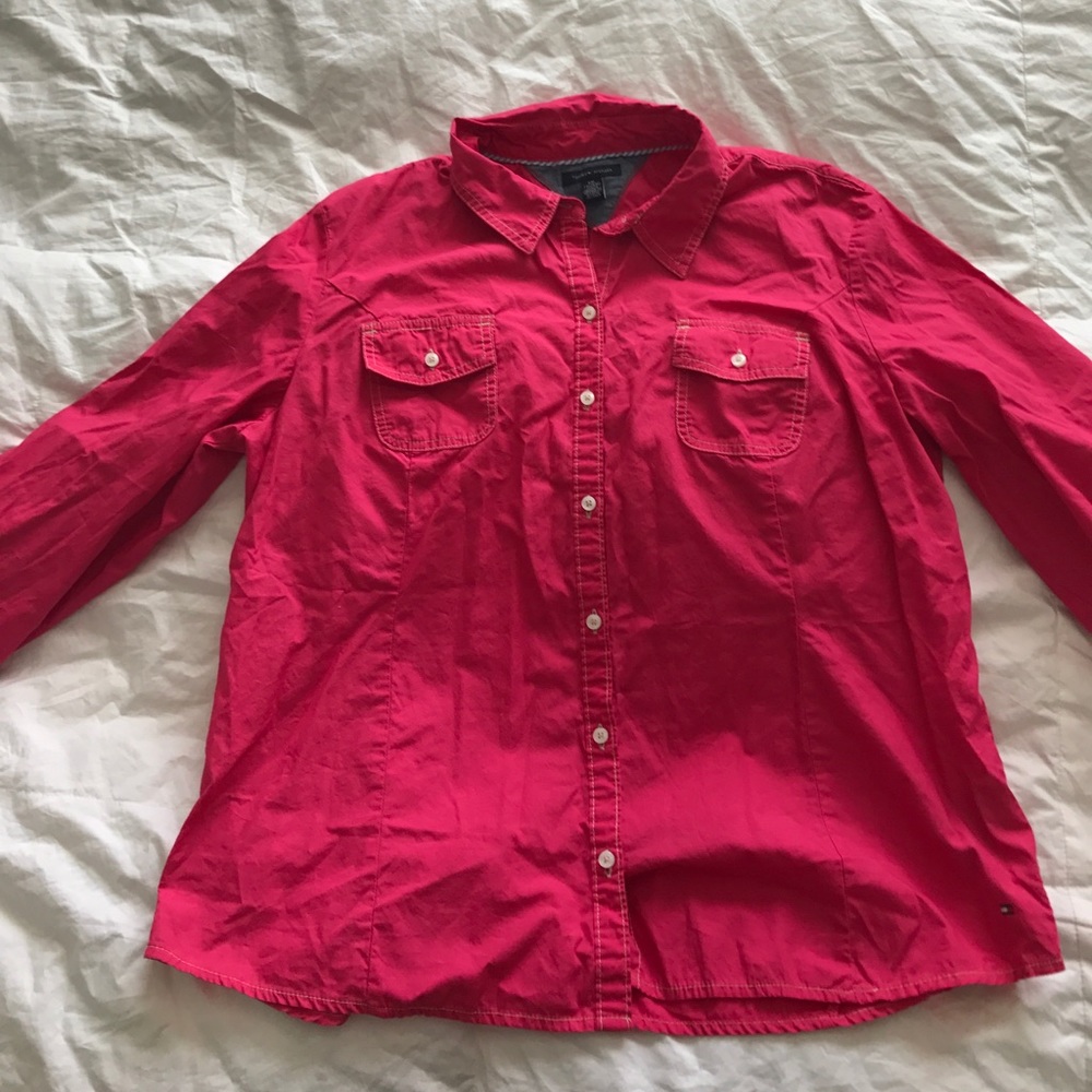 XXL Tommy Hilfiger button up shirt Hot Pink