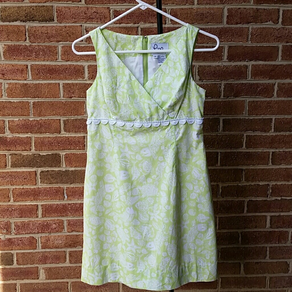 Lilly Pultzer green white cotton dress nautical