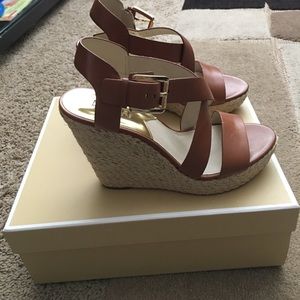 Brown Leather Wedge