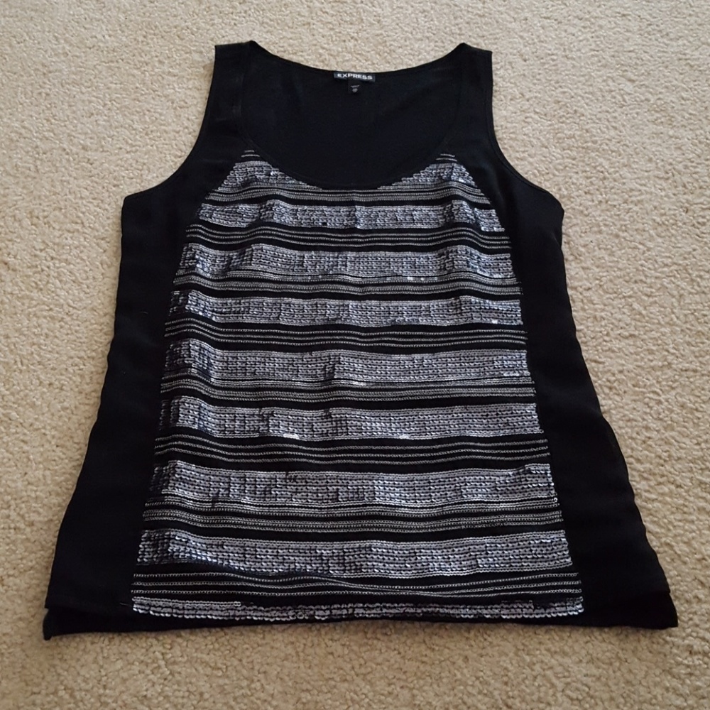 SOLD Express black and silver sequin top