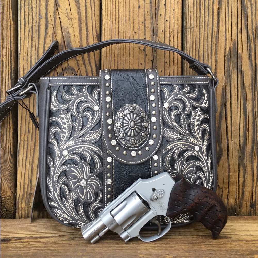 Gray Handgun Crossbody