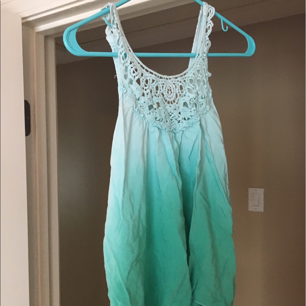 Blue tie dye tank top