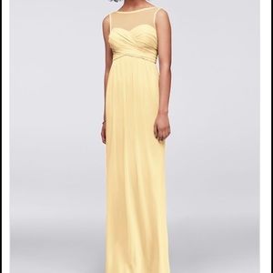 Canary Long Mesh Dress with Illusion Neckline