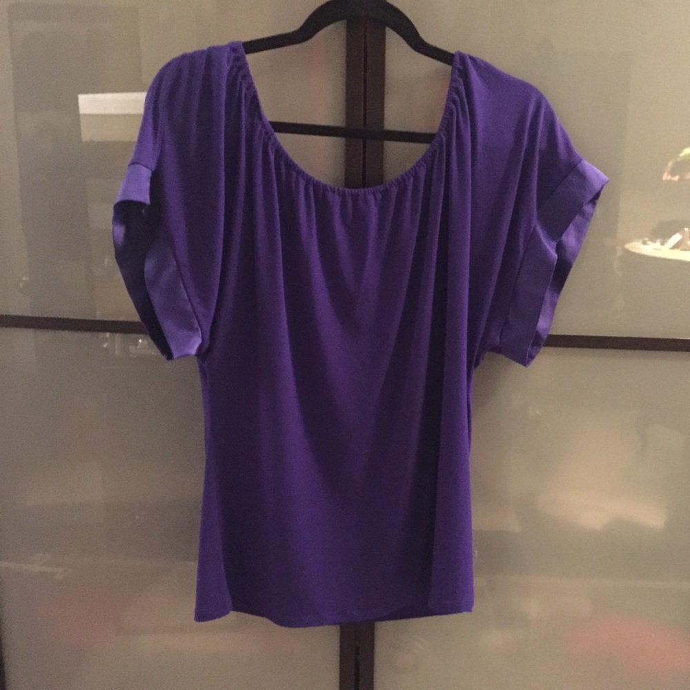 Express purple off the shoulder top
