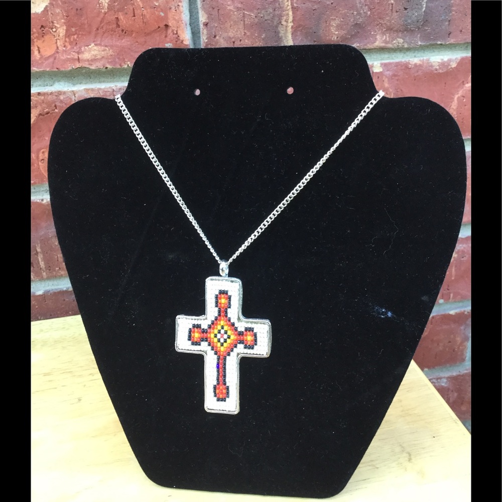 White beaded jewelry set