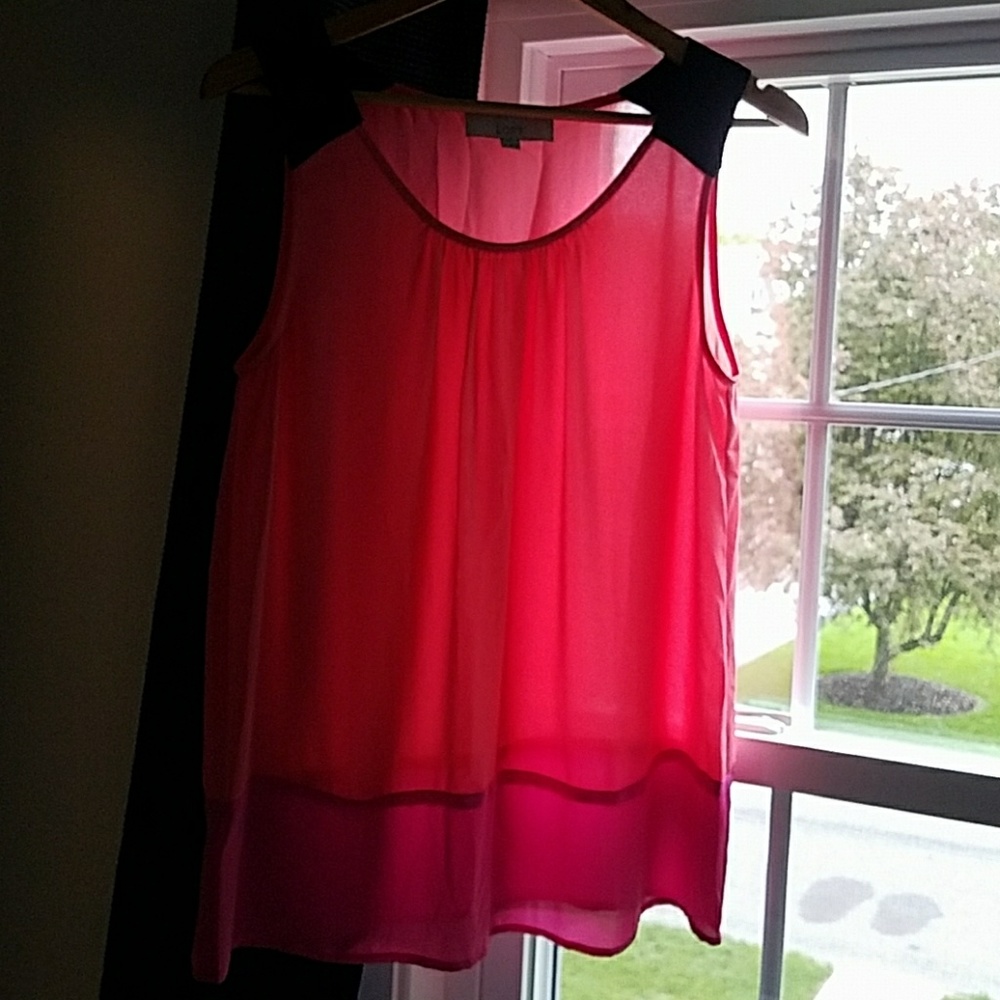 LOFT sleeveless color block blouse