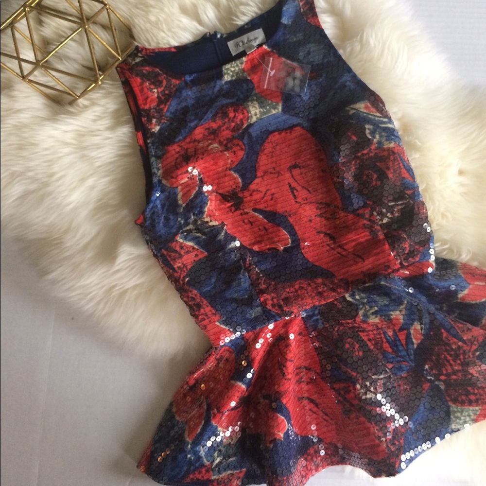 🆕WT Anthropologie Sugared Fleur Peplum Top