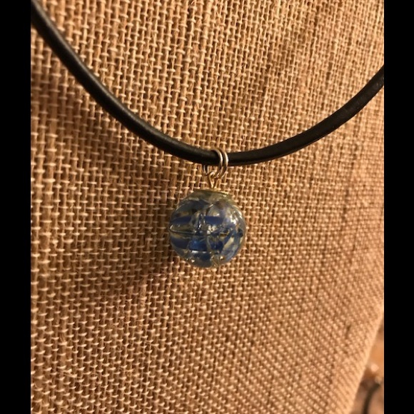 NWT Blue & clear necklace & earrings set, handmade - Picture 4 of 7