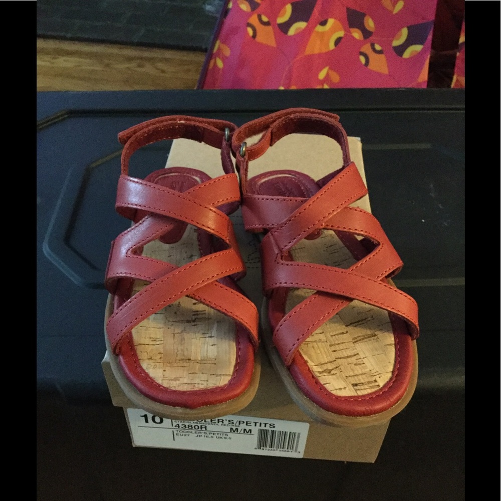 Girls Red Timberland sandals