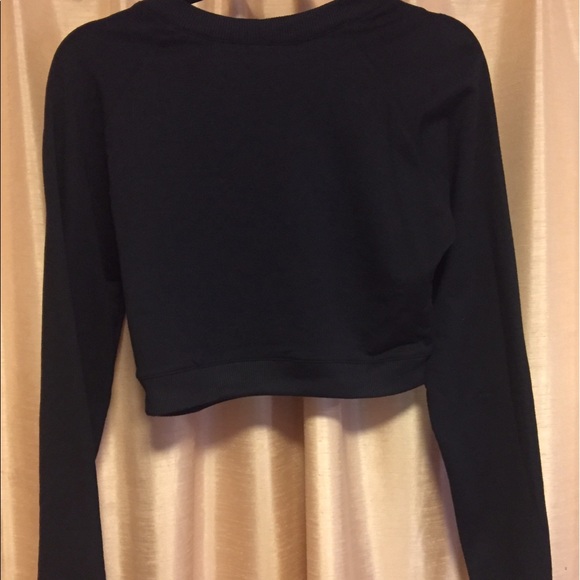 M Tobi Black Cropped Sweated with Deep V Cutout - Picture 3 of 4